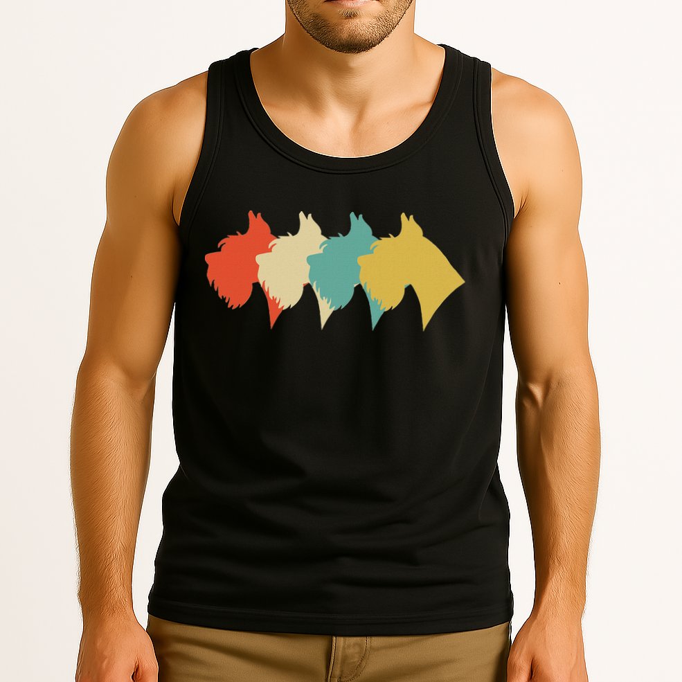 Vintage Retro Art Schnauzer Tank Top