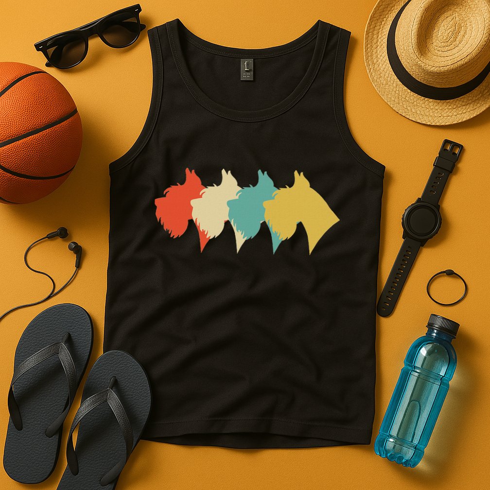 Vintage Retro Art Schnauzer Tank Top