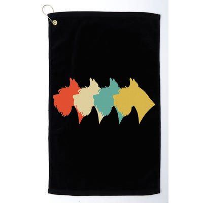 Vintage Retro Art Schnauzer Golf Towel