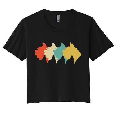 Vintage Retro Art Schnauzer Women's Crop Top Tee
