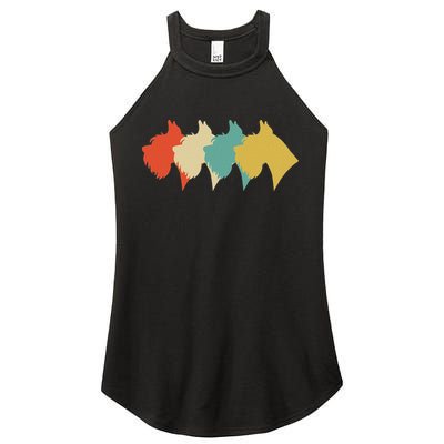 Vintage Retro Art Schnauzer Women's Perfect Tri Rocker Tank