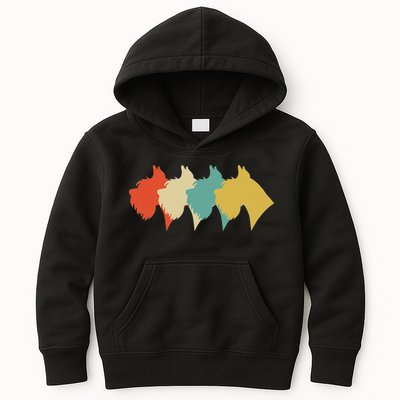 Vintage Retro Art Schnauzer Kids Hoodie