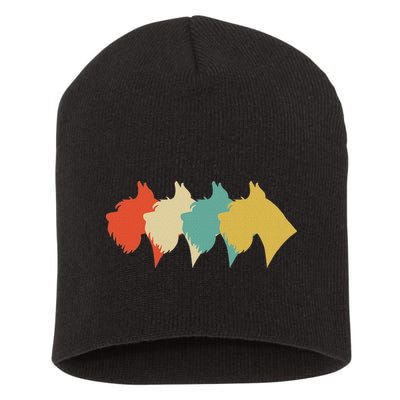Vintage Retro Art Schnauzer Short Acrylic Beanie