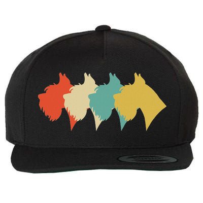 Vintage Retro Art Schnauzer Wool Snapback Cap