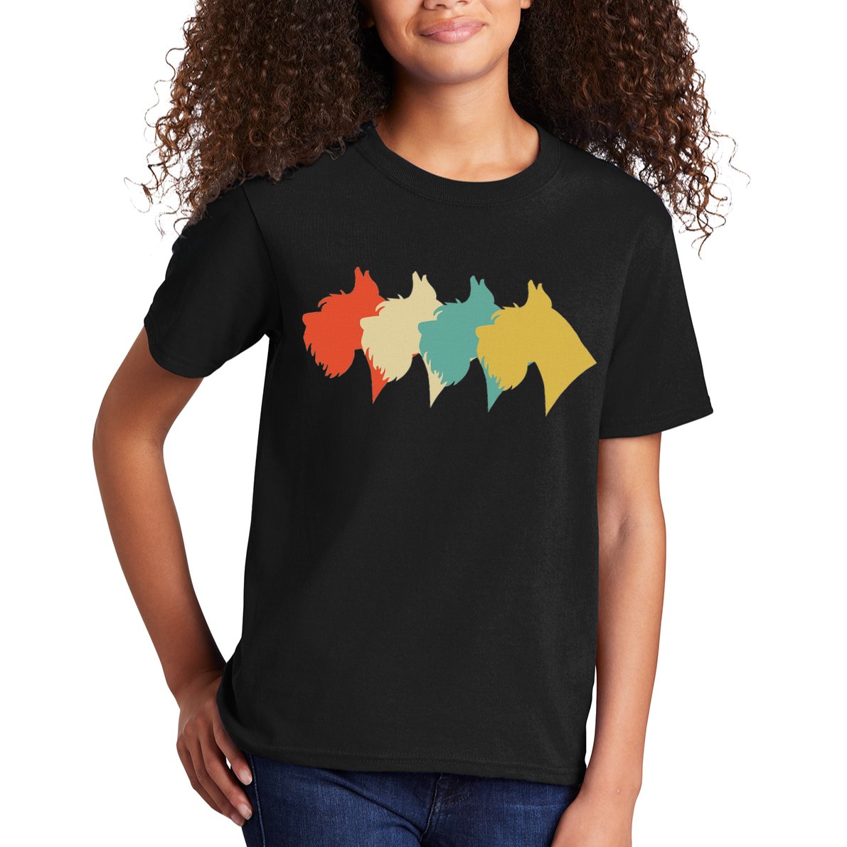 Vintage Retro Art Schnauzer Kids T-Shirt