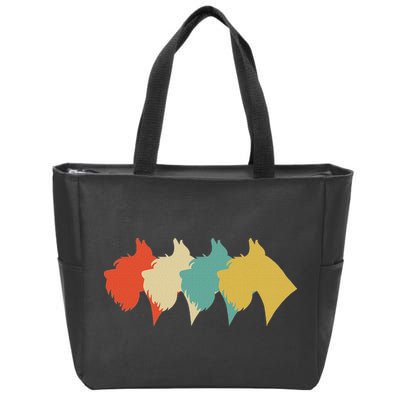 Vintage Retro Art Schnauzer Zip Tote Bag