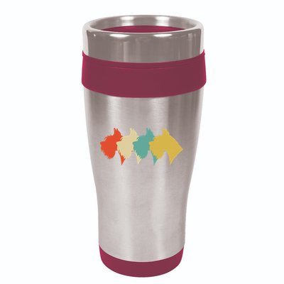 Vintage Retro Art Schnauzer 16oz Travel Tumbler