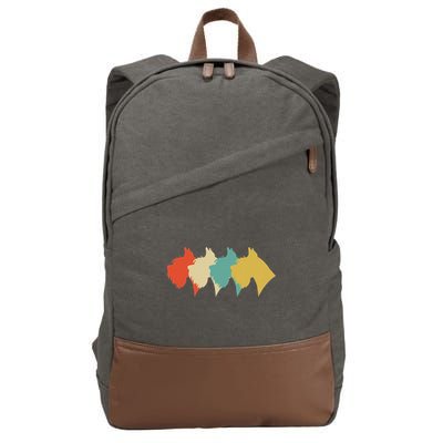 Vintage Retro Art Schnauzer Cotton Canvas Backpack