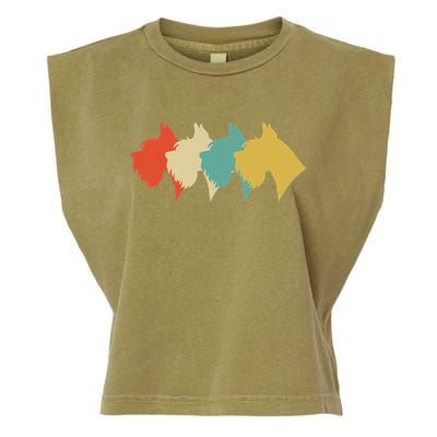 Vintage Retro Art Schnauzer Garment-Dyed Women's Muscle Tee