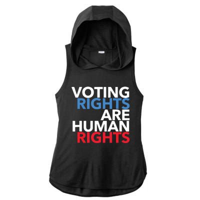 Voting Rights Are Human Rights (Red, White, Blue) Ladies PosiCharge Tri-Blend Wicking Draft Hoodie Tank