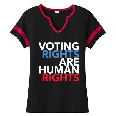 Voting Rights Are Human Rights (Red, White, Blue) Ladies Halftime Notch Neck Tee