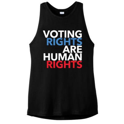 Voting Rights Are Human Rights (Red, White, Blue) Ladies PosiCharge Tri-Blend Wicking Tank