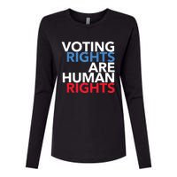 Voting Rights Are Human Rights (Red, White, Blue) Womens Cotton Relaxed Long Sleeve T-Shirt