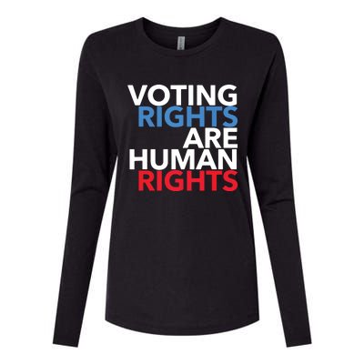 Voting Rights Are Human Rights (Red, White, Blue) Womens Cotton Relaxed Long Sleeve T-Shirt