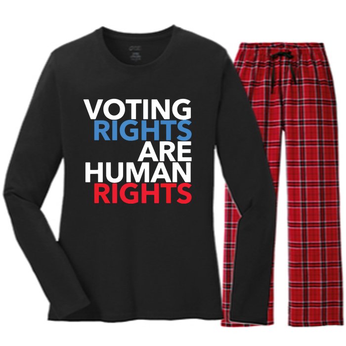 Voting Rights Are Human Rights (Red, White, Blue) Women's Long Sleeve Flannel Pajama Set 