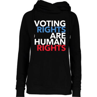 Voting Rights Are Human Rights (Red, White, Blue) Womens Funnel Neck Pullover Hood