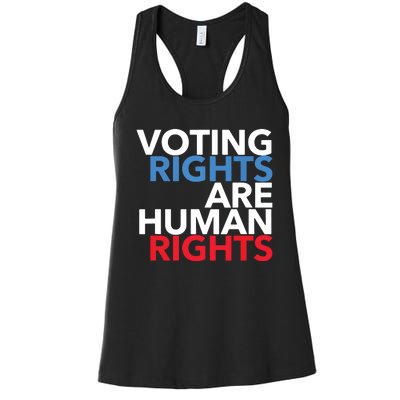 Voting Rights Are Human Rights (Red, White, Blue) Women's Racerback Tank