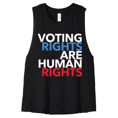 Voting Rights Are Human Rights (Red, White, Blue) Women's Racerback Cropped Tank