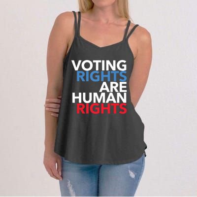 Voting Rights Are Human Rights (Red, White, Blue) Women's Strappy Tank