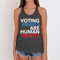 Voting Rights Are Human Rights (Red, White, Blue) Women's Knotted Racerback Tank