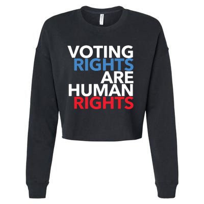 Voting Rights Are Human Rights (Red, White, Blue) Cropped Pullover Crew