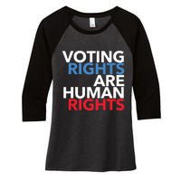 Voting Rights Are Human Rights (Red, White, Blue) Women's Tri-Blend 3/4-Sleeve Raglan Shirt