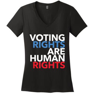 Voting Rights Are Human Rights (Red, White, Blue) Women's V-Neck T-Shirt
