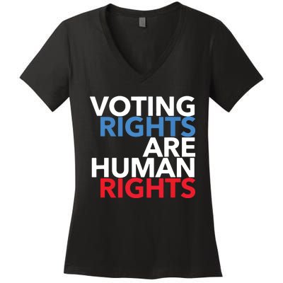 Voting Rights Are Human Rights (Red, White, Blue) Women's V-Neck T-Shirt