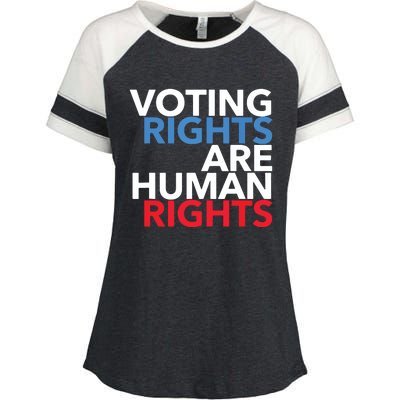 Voting Rights Are Human Rights (Red, White, Blue) Enza Ladies Jersey Colorblock Tee