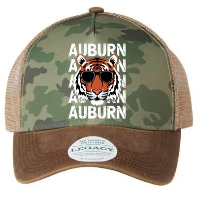 Vintage Retro Auburn Style Classic Tiger With Sunglasses Legacy Tie Dye Trucker Hat