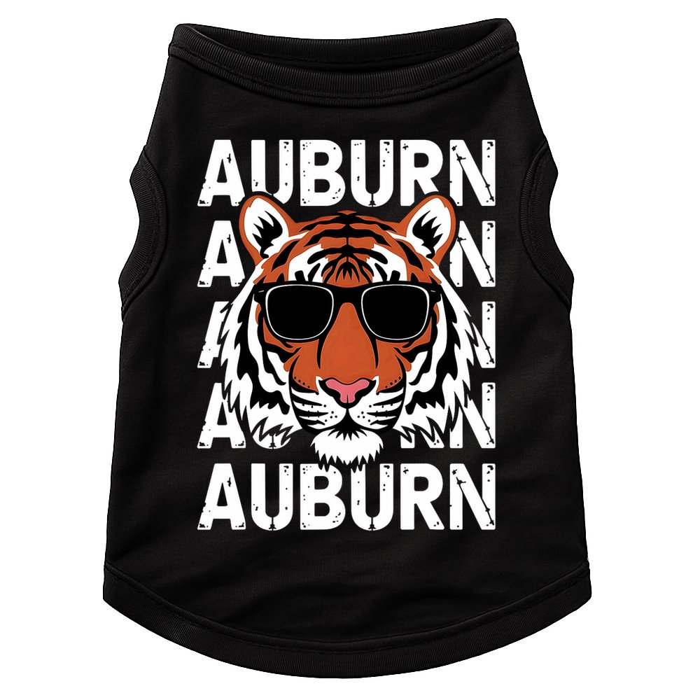 Vintage Retro Auburn Style Classic Tiger With Sunglasses Doggie Tank