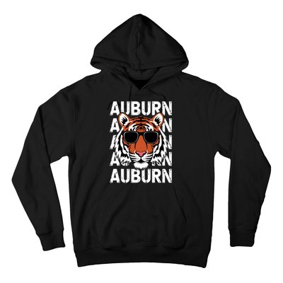 Vintage Retro Auburn Style Classic Tiger With Sunglasses Hoodie