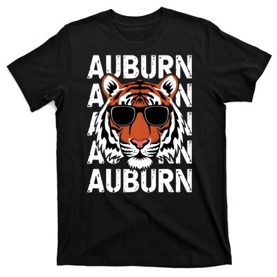 Vintage Retro Auburn Style Classic Tiger With Sunglasses T-Shirt