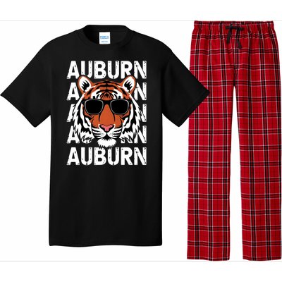 Vintage Retro Auburn Style Classic Tiger With Sunglasses Pajama Set