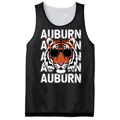 Vintage Retro Auburn Style Classic Tiger With Sunglasses Mesh Reversible Basketball Jersey Tank