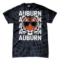 Vintage Retro Auburn Style Classic Tiger With Sunglasses Tie-Dye T-Shirt