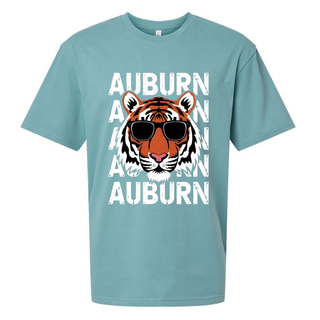 Vintage Retro Auburn Style Classic Tiger With Sunglasses Sueded Cloud Jersey T-Shirt