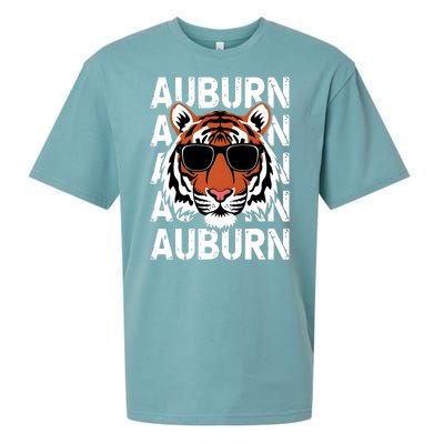 Vintage Retro Auburn Style Classic Tiger With Sunglasses Sueded Cloud Jersey T-Shirt