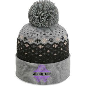 Vitiligo Raise Awareness Pride Saying Proud Purple Ribbon Gift The Baniff Cuffed Pom Beanie