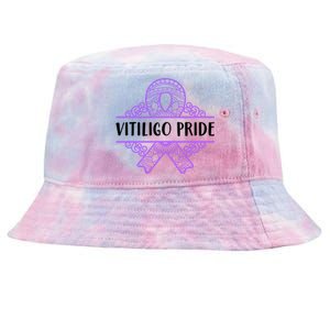 Vitiligo Raise Awareness Pride Saying Proud Purple Ribbon Gift Tie-Dyed Bucket Hat