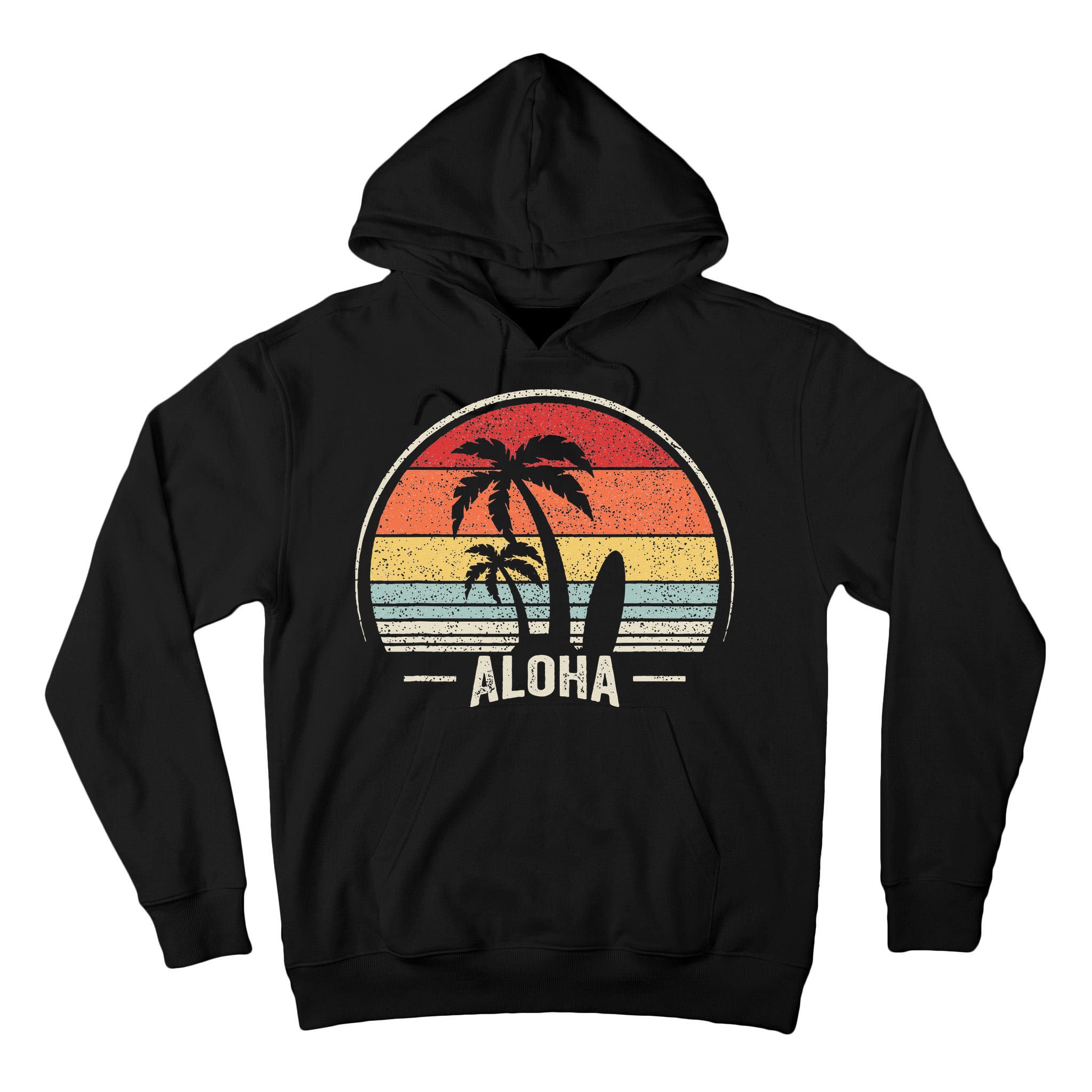 Vintage Retro Aloha Hawaii Hawaiian Island Palm Beach Surf Tall Hoodie