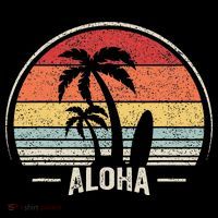 Vintage Retro Aloha Hawaii Hawaiian Island Palm Beach Surf Tank Top