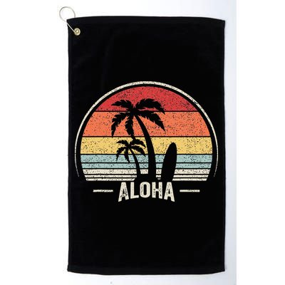 Vintage Retro Aloha Hawaii Hawaiian Island Palm Beach Surf Golf Towel