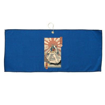 Vintage Robot Kawaii Large Microfiber Waffle Golf Towel