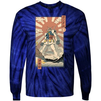 Vintage Robot Kawaii Tie-Dye Long Sleeve Shirt
