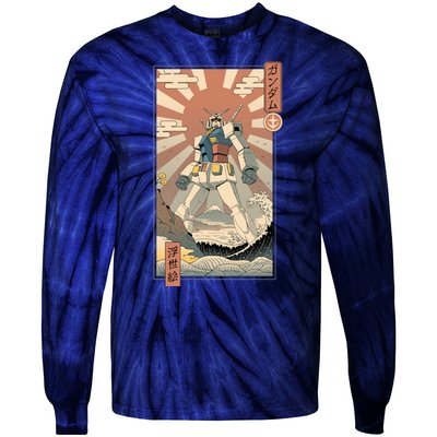 Vintage Gundam Robot Kawaii Tie-Dye Long Sleeve Shirt