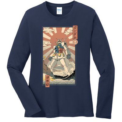 Vintage Robot Kawaii Ladies Long Sleeve Shirt