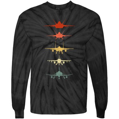 Vintage Retro Air Force Tie-Dye Long Sleeve Shirt