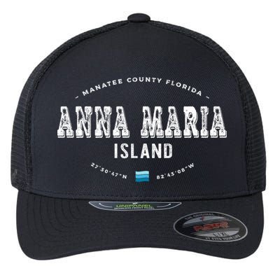Vintage Retro Anna Maria Island Florida Graphic Gift Flexfit Unipanel Trucker Cap