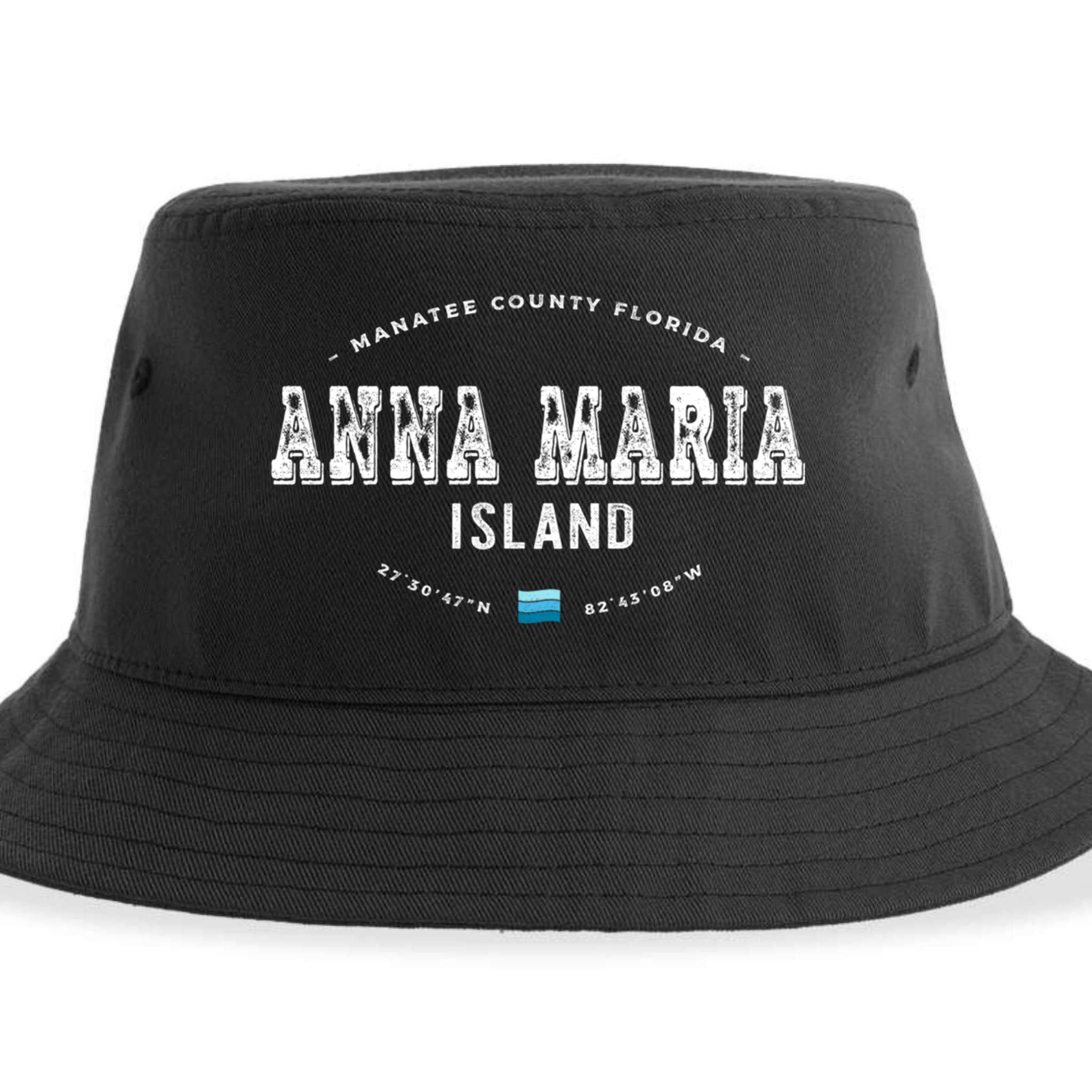 Vintage Retro Anna Maria Island Florida Graphic Gift Sustainable Bucket Hat